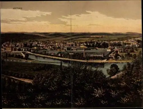 Klapp Ak Kettwig Essen im Ruhrgebiet, Panoramablick auf die Stadt