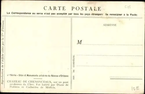 Künstler Ak Duval, C.Chenonceaux Indre et Loire, Le Chateau, Circuits Automobiles, Chemin de fer de