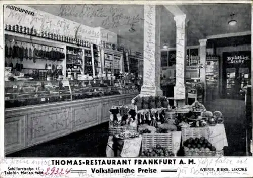 Ak Frankfurt am Main, Thomas-Restaurant, Schillerstraße 15