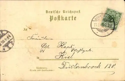 Litho Neumünster in Holstein, Markt, Kriegerdenkmal