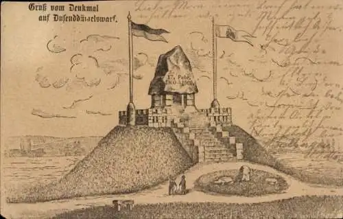 Litho Hemmingstedt in Dithmarschen, Denkmal, Dusenddüwelswarf