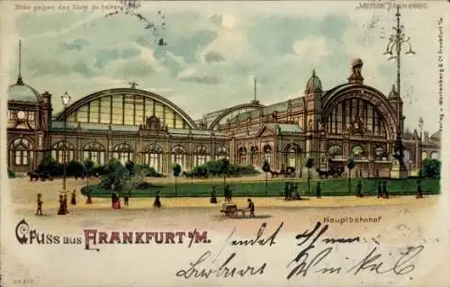 Halt gegen das Licht Litho Frankfurt am Main, Hauptbahnhof