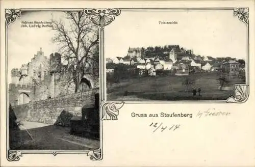 Ak Staufenberg in Hessen, Schloss Staufenberg, Gesamtansicht