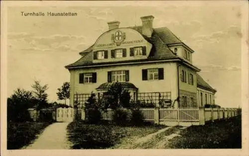 Ak Haunstetten Siebenbrunn Augsburg in Schwaben, Turnhalle