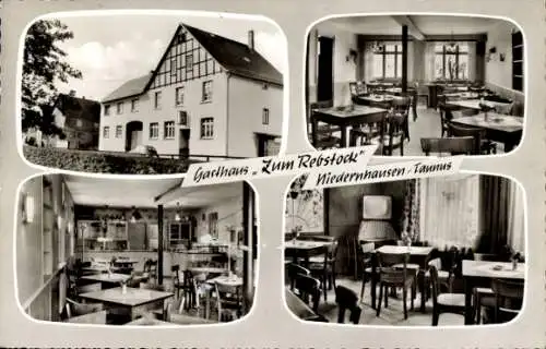 Ak Niedernhausen im Taunus Hessen, Gasthaus Zum Rebstock, Speiseraum