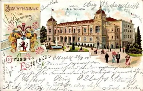 Wappen Litho Elberfeld Wuppertal, Stadthalle, Johannisberg