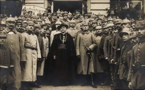 Ak Erzbischof von Köln Felix Kardinal von Hartmann bei den Rheinländern im Felde