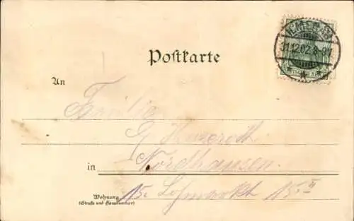 Litho Ilmenau in Thüringen, Gesamtansicht, Goethe-Häuschen, Turm