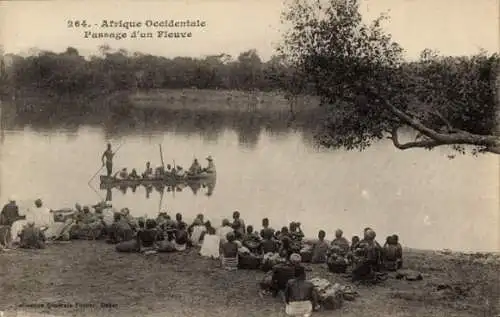 CPA Senegal, Passage d'un Fleuve