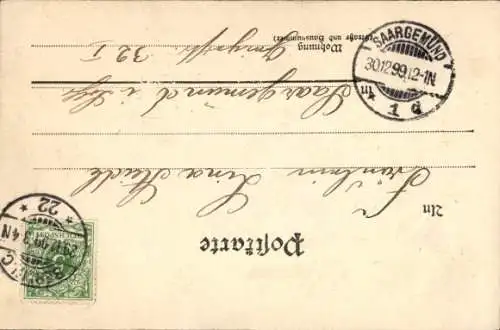 Präge Ak Neujahr, Jahreszahl 1900