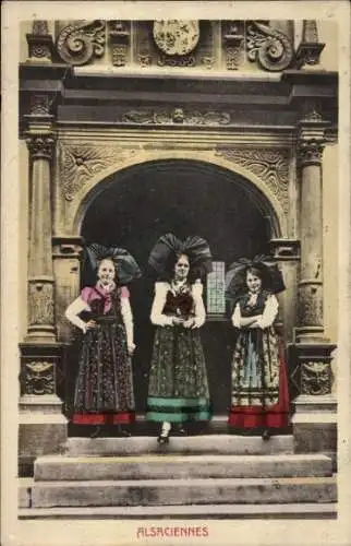 Ak Elsässerinnen, Frauen in Tracht