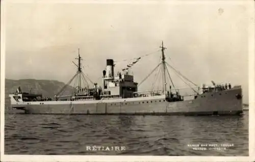 Foto Ak Retiaire, Frachtschiff auf dem Meer
