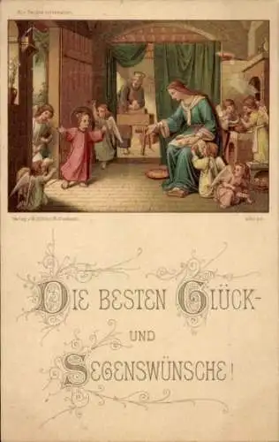 Glückwunsch Künstler Ak Die besten Glück- und Segenswünsche, Engel