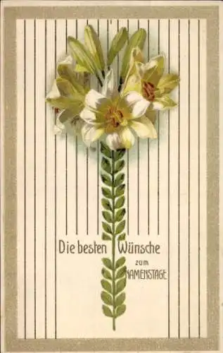 Ak Beste Wünsche zum Namenstag, Orchideen