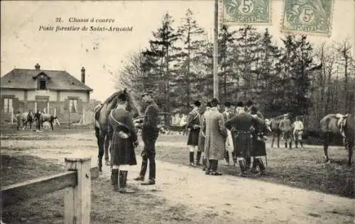 CPA Chasse à courre, Poste forestier de Saint-Arnould
