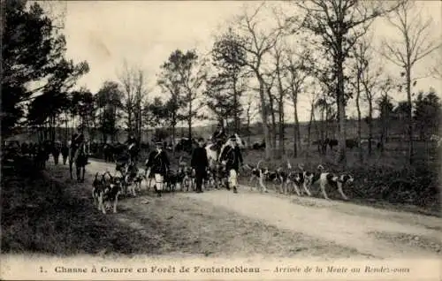 Ak Fontainebleau Seine et Marne, Jagd im Wald