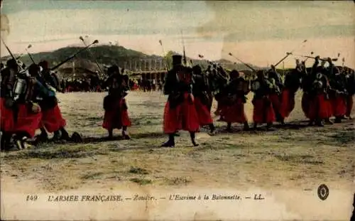 CPA Armee Francaise, Zouaves, L'Escrime à la Baionnette