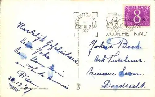 Ak Glückwunsch, Spaniel mit Fischglas