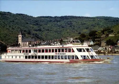 Ak Rüdesheim am Rhein, MS RÜDESHEIM, Deutsches Schiff auf dem Rhein