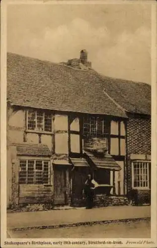 Ak Stratford upon Avon Warwickshire England, Shakespeare's Birthplace, early 19th century