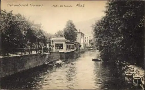 Ak Bad Kreuznach an der Nahe, Partie am Kurpark, Radium-Sobald Kreuznach