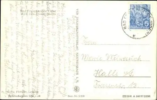 Ak Bad Freienwalde an der Oder, Turm, Haus, Bäume