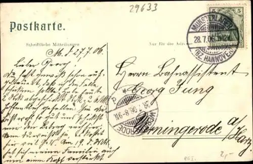 Ak Munster an der Örtze Lüneburger Heide, Waldweg bei Munster in der Lüneburger Heide