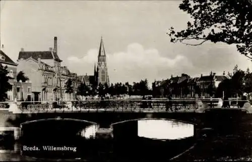 Ak Breda Nordbrabant Niederlande, Willemsbrug