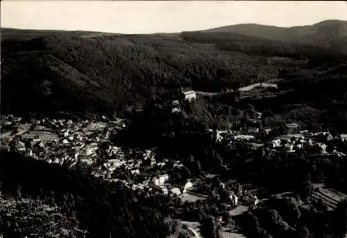 Ak Schwarzburg in Thüringen, Gesamtansicht, Trippsteinblick