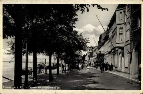 Ak Emmerich am Niederrhein, obere Rheinpromenade, Teilansicht, Kinderwagen