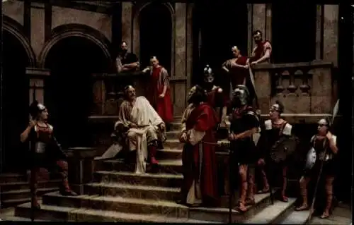 Ak Oberammergau, Passionsspiele 1922, Jesus vor Pilatus