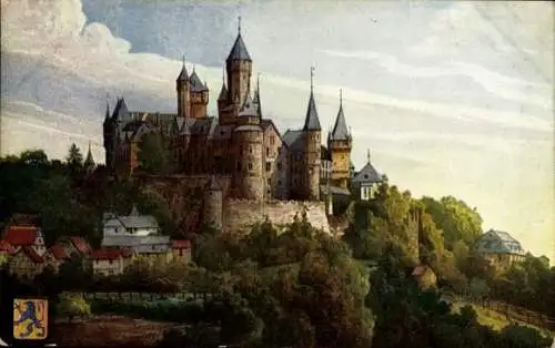 Künstler Ak Braunfels in Hessen, Schloss, Stammhaus Solms Braunfels