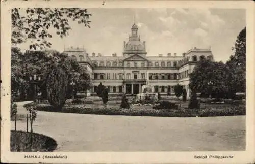 Ak Hanau am Main, Vorderseite einer Postkarte mit einem Bild des Schloss Philippsruhe in Hanau.