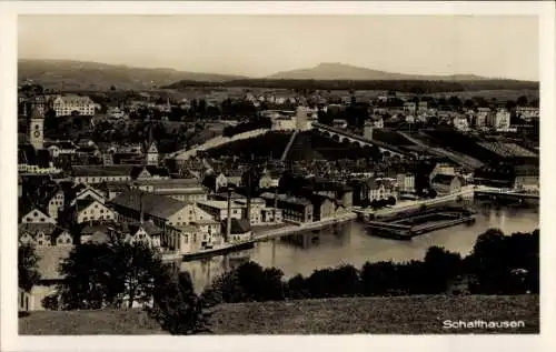 Ak Schaffhausen am Rhein Schweiz, Blick auf  Rhein und Munot