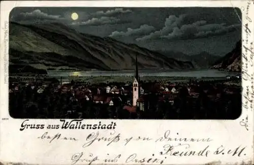 Litho Walenstadt Kanton Sankt Gallen, Gesamtansicht