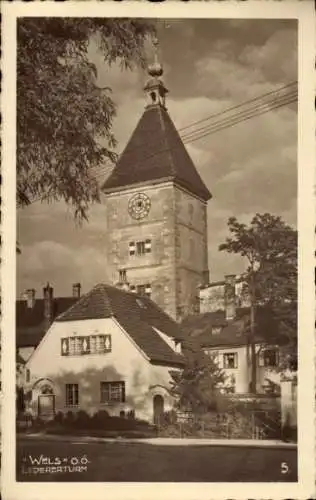 Ak Wels in Oberösterreich, Ledererturm