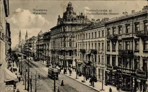 Ak Warszawa Warschau Polen, Marszalkowska Straße