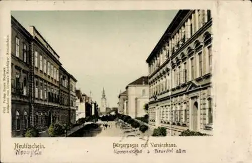 Ak Nový Jičín Neutitschein Reg Mährisch Schlesien, Bürgergasse, Vereinshaus