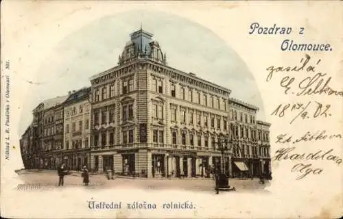 Ak Olomouc Olmütz Stadt, Zentrale Bauernkreditgenossenschaft