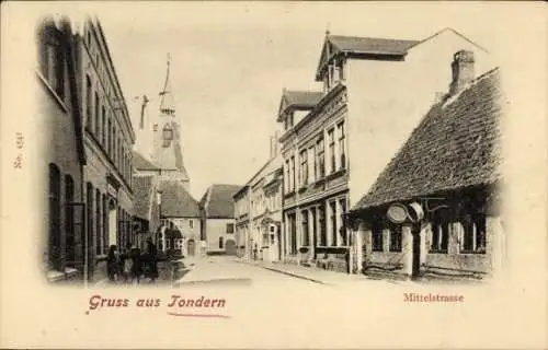 Ak Tønder Tondern Dänemark, Mittelstraße