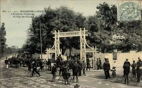 CPA Boulogne sur Seine Hauts de Seine, Entrée du Velodrome, Parc des Princes