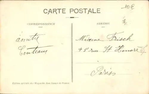 Ak Roanne Loire, Farbige Postkarte von  Rue Brison, Straßenansicht, Gebäude, Menschen, Pferdew...