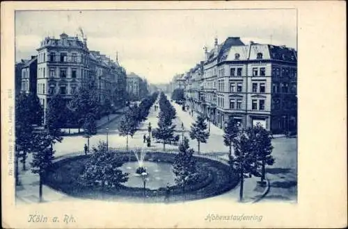 Ak Köln am Rhein, Hohenstaufenring, Fontäne