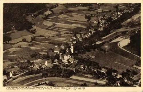 Ak Unterschönmattenwag Unter Schönmattenwag Wald Michelbach im Odenwald Hessen, Fliegeraufnahme