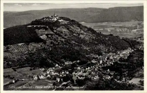 Ak Neustadt Breuberg im Odenwald, Burg Breuberg, Fliegeraufnahme