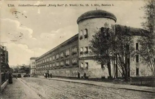 Ak Ulm an der Donau, Feldartillerieregiment König Karl No. 13. 1. Abt., Bastion 1