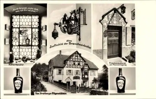 Ak Streitberg Wiesenttal Fränkische Schweiz, Ritterfenster, Pilgerstüblein, Altes Zunftschild