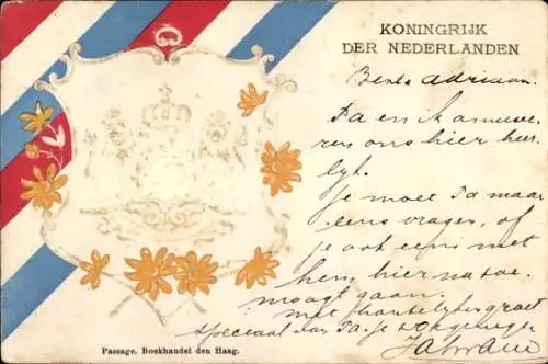 Präge Wappen Ak Königreich Niederlande, Fahnenfarben