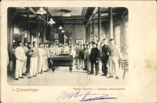 Ak 's Gravenhage Den Haag Südholland, Oranje Kaserne, Mannschaften-Kantine, Soldaten, Billard