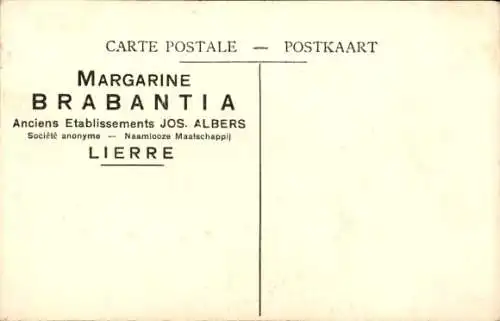 Künstler Ak Frau im Badeanzug, Strand, Badekarren, Reklame Margarine Brabantia, Lierre, Jos. Albers